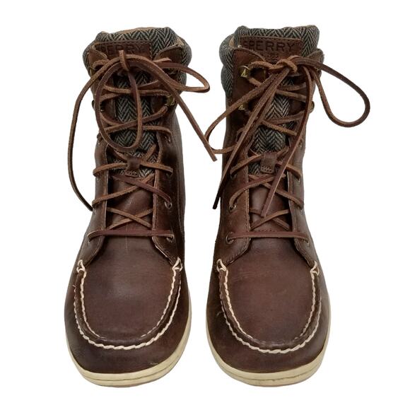 Sperry Topsider Women's Bayfish Brown Leather Ankle Boots Size 9 - Picture 2 of 10
